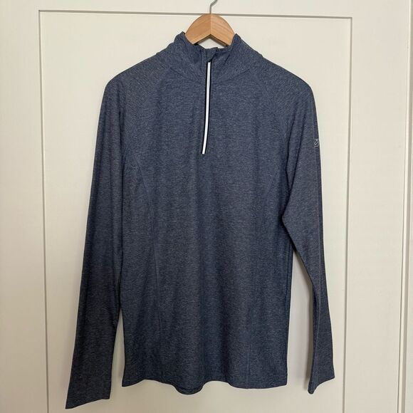 Killtec Shirt Top Womens Sz 8 Navy Blue 1/4 Zip Pullover Long Sleeve Activewear - Picture 1 of 11